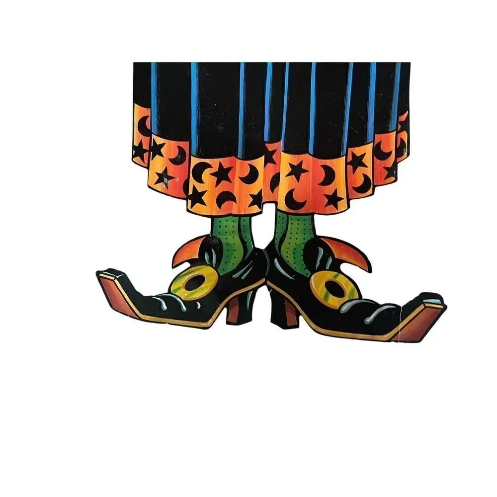 Vintage 1988 BEISTLE 40” Halloween WITCH Die Cut Jointed Hinged Decoration